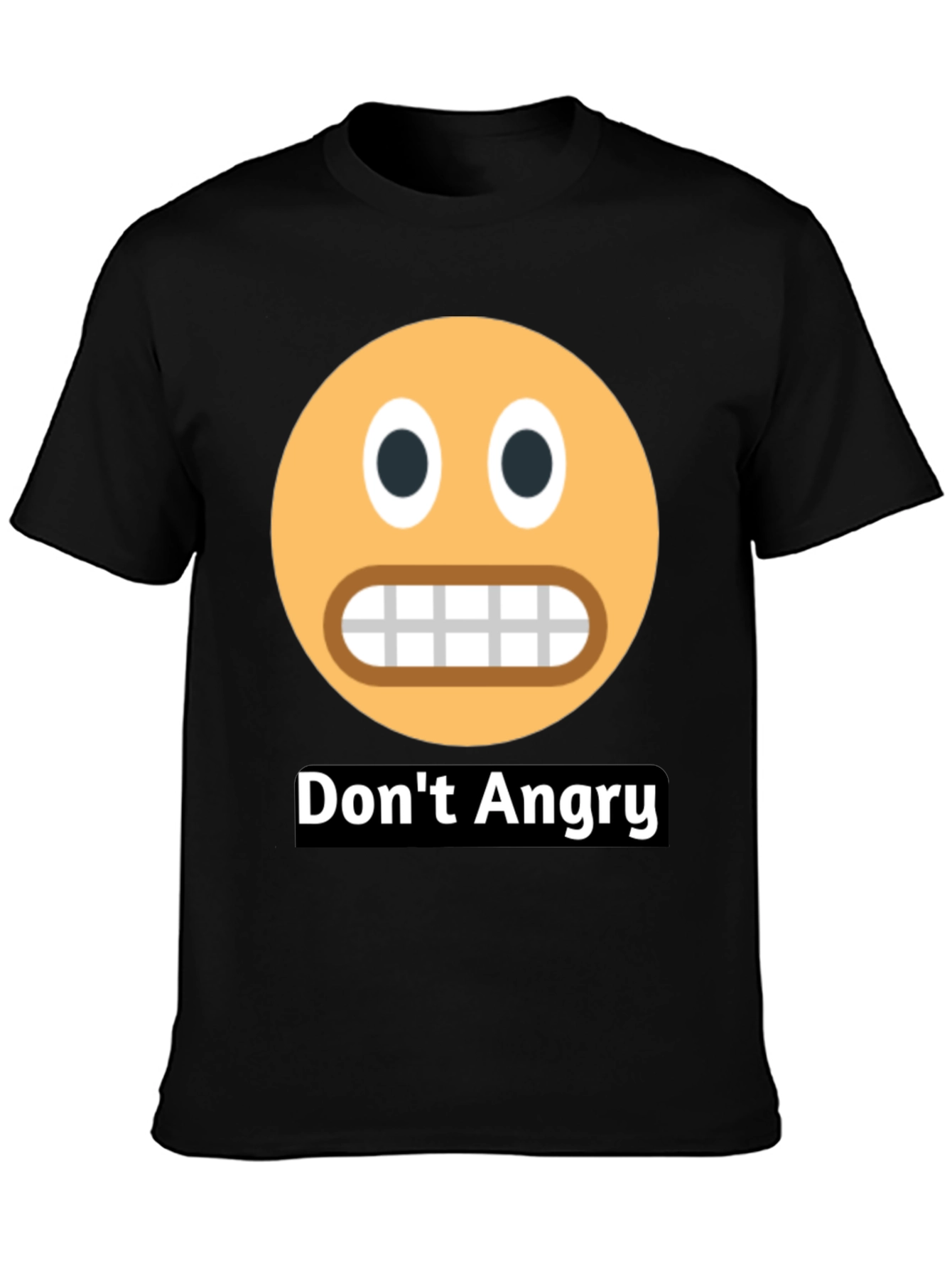 Dont Angry Emoji Black T-Shirt