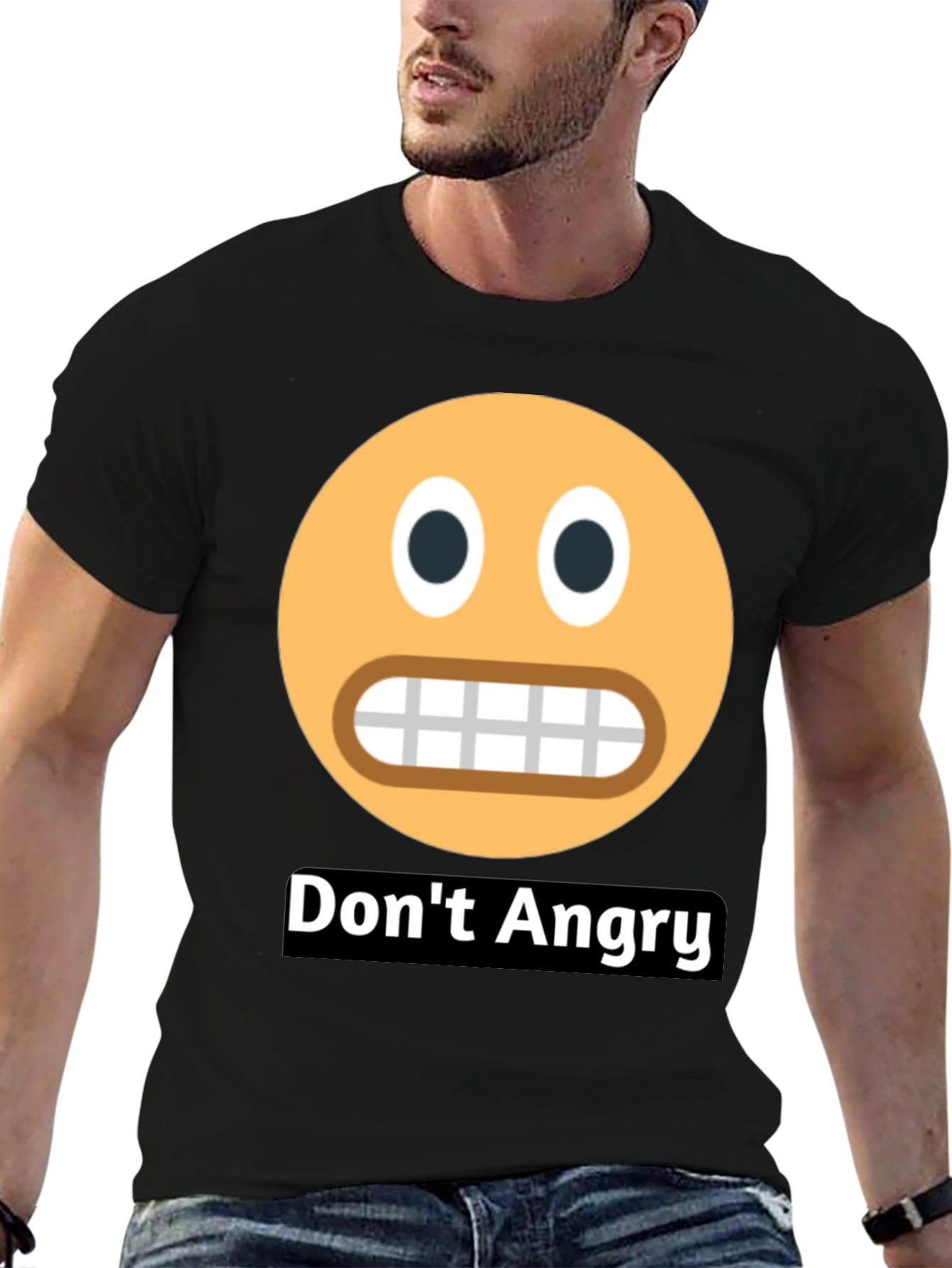 Dont Angry Emoji Black T-Shirt