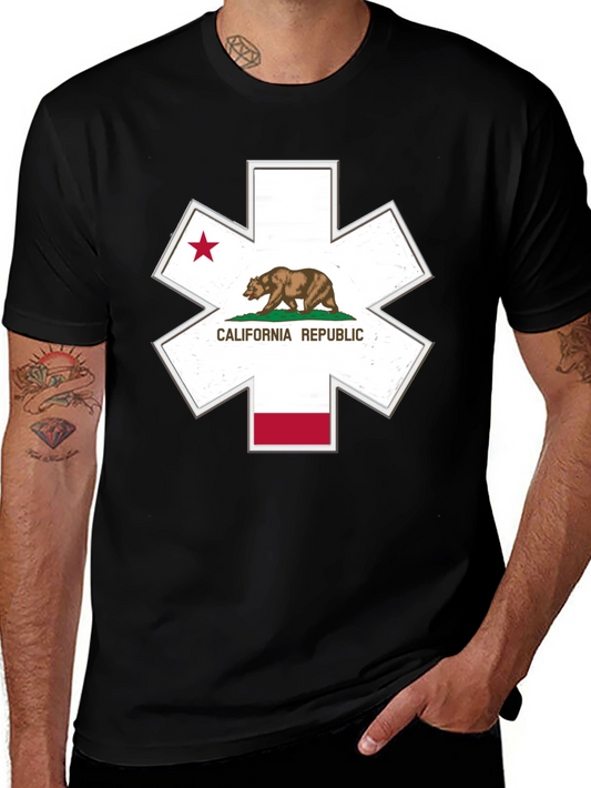 California Republic Star of Life Black T-Shirt