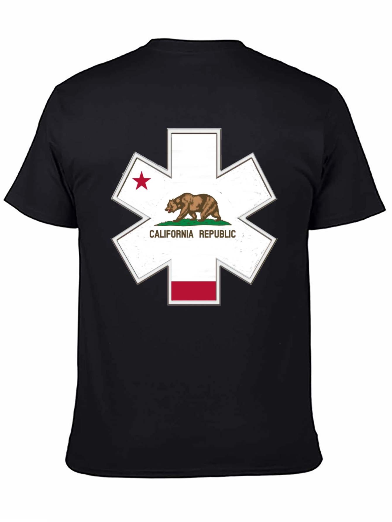 California Republic Star of Life Black T-Shirt