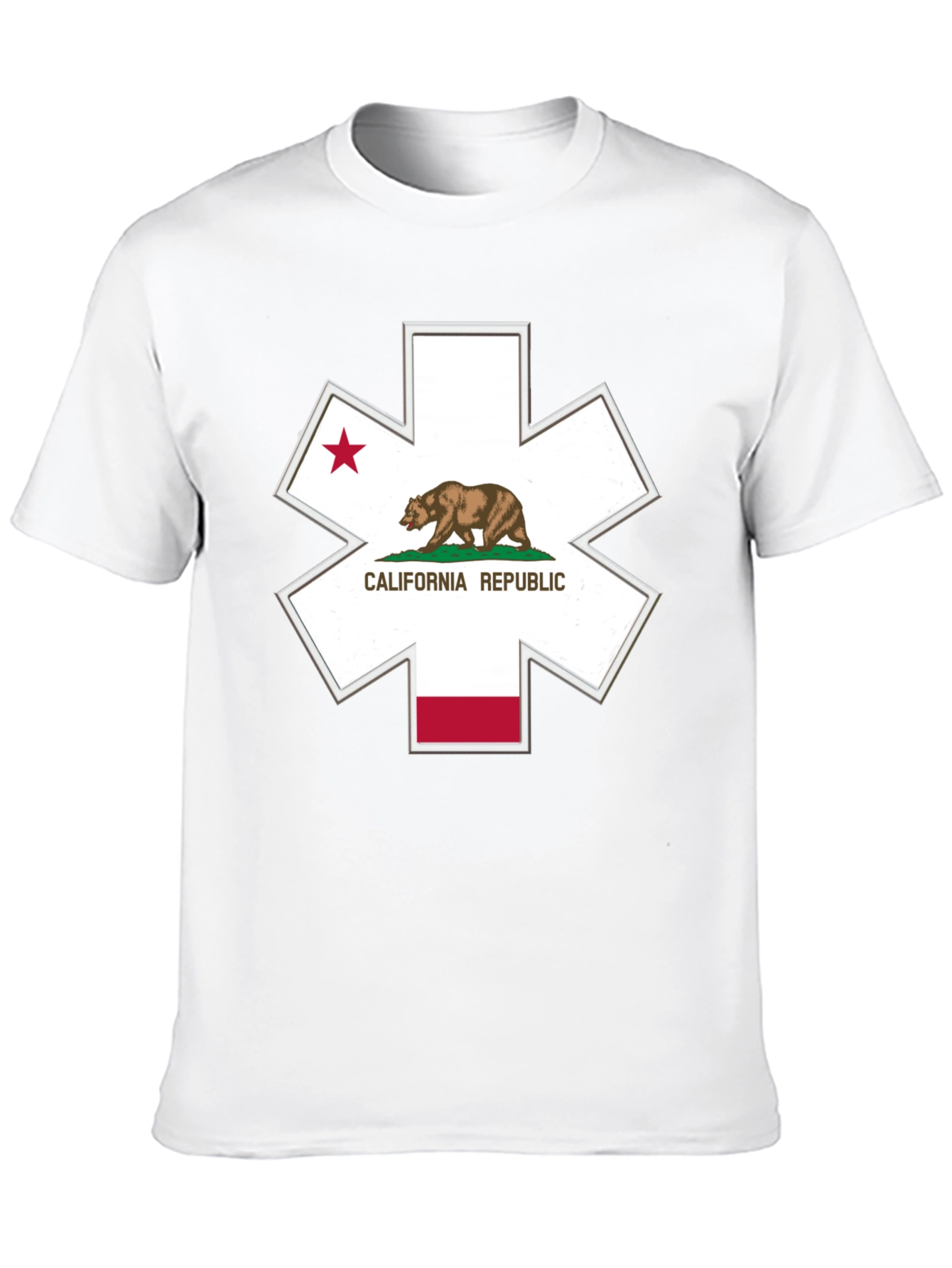 California Republic Star of Life Black T-Shirt