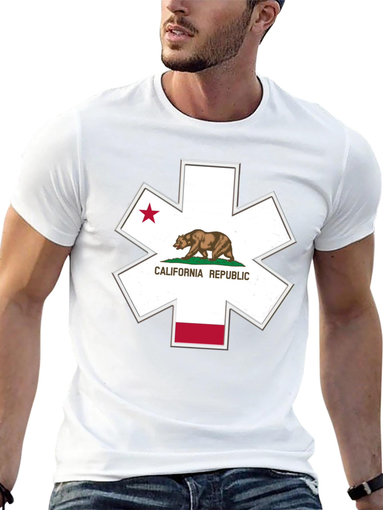 California Republic Star of Life Black T-Shirt
