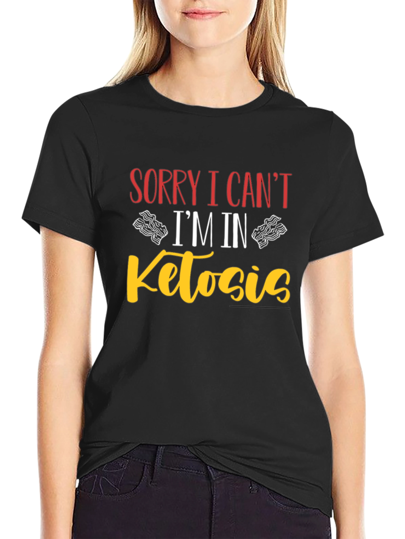 Sorry I Cant Im In Ketosis Black T-Shirt