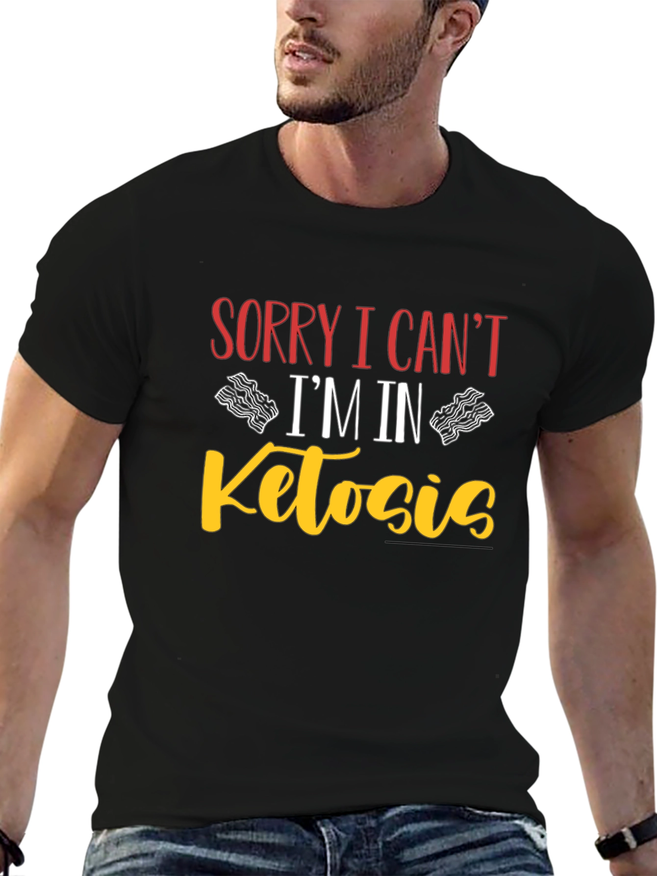 Sorry I Cant Im In Ketosis Black T-Shirt