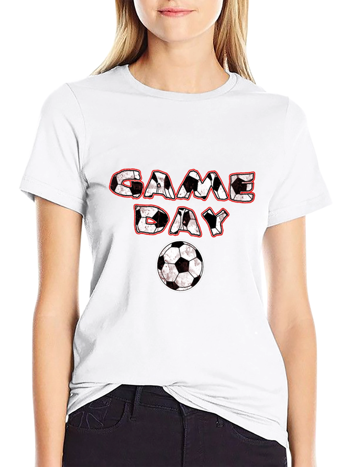 Game Day Soccer Graphic Tee - Black Cotton T-Shirt
