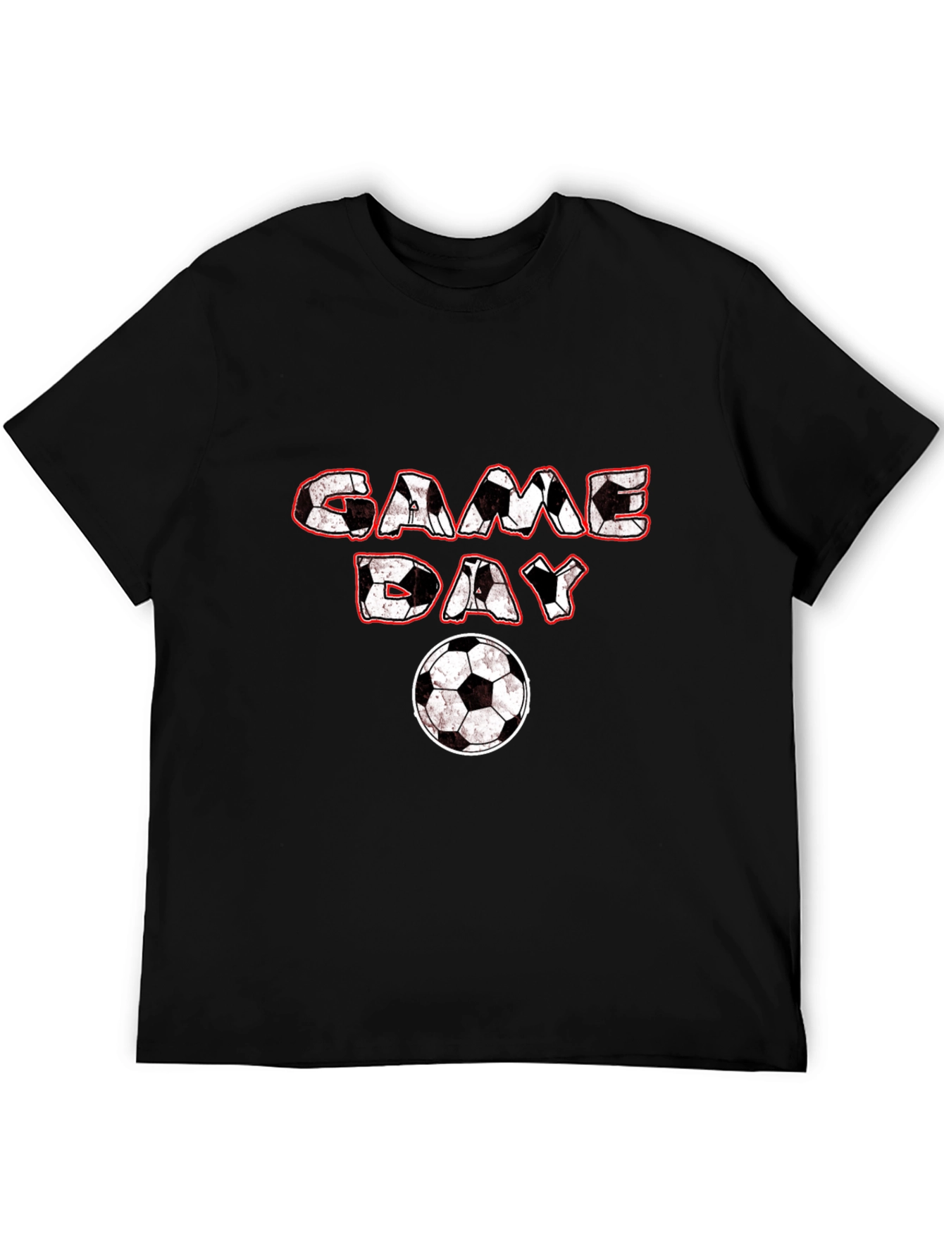 Game Day Soccer Graphic Tee - Black Cotton T-Shirt