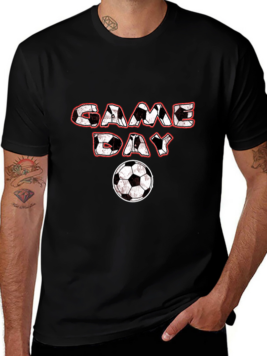 Game Day Soccer Graphic Tee - Black Cotton T-Shirt