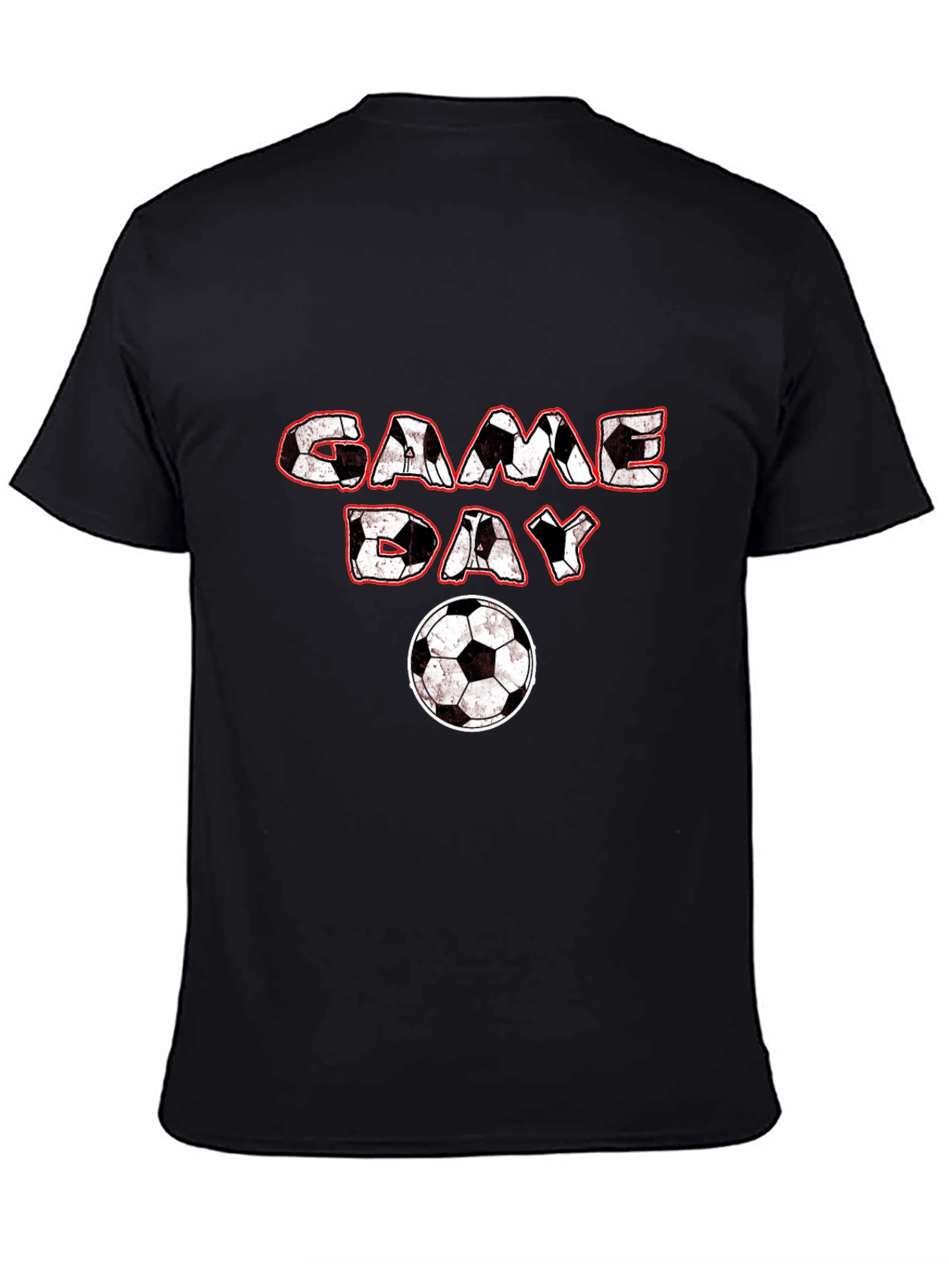 Game Day Soccer Graphic Tee - Black Cotton T-Shirt