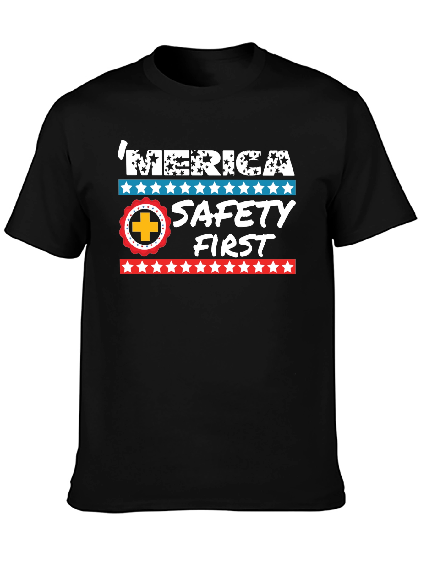 Patriotic Safety First Graphic T-Shirt