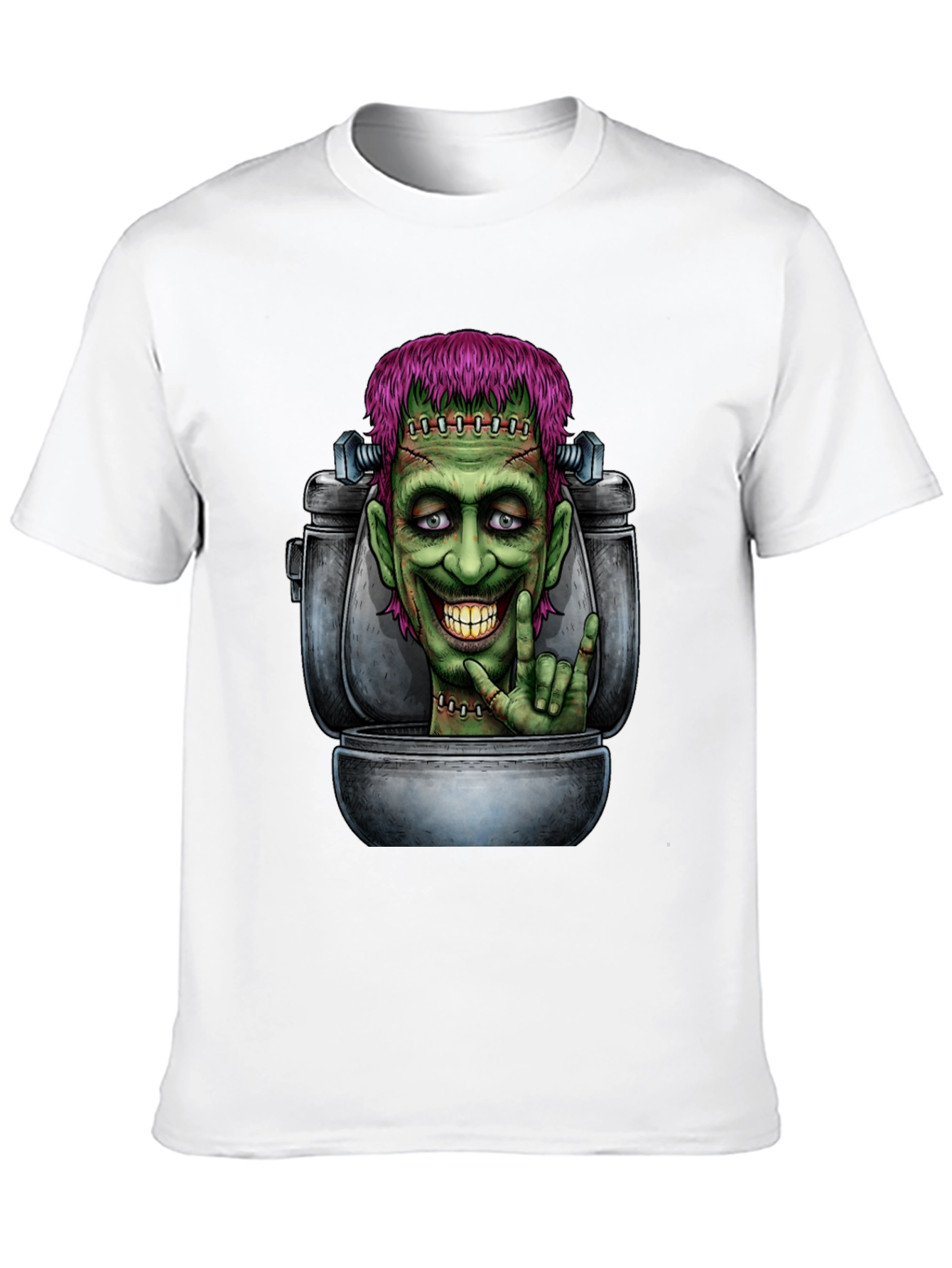 Frankensteins Monster Toilet Humor Graphic Tee