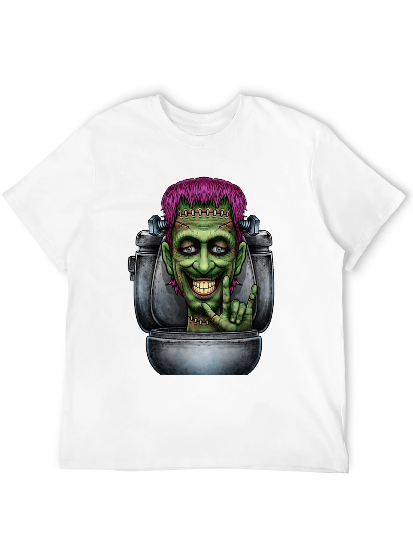 Frankensteins Monster Toilet Humor Graphic Tee
