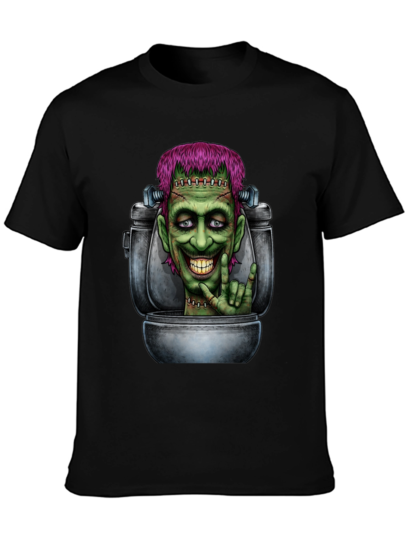 Frankensteins Monster Toilet Humor Graphic Tee