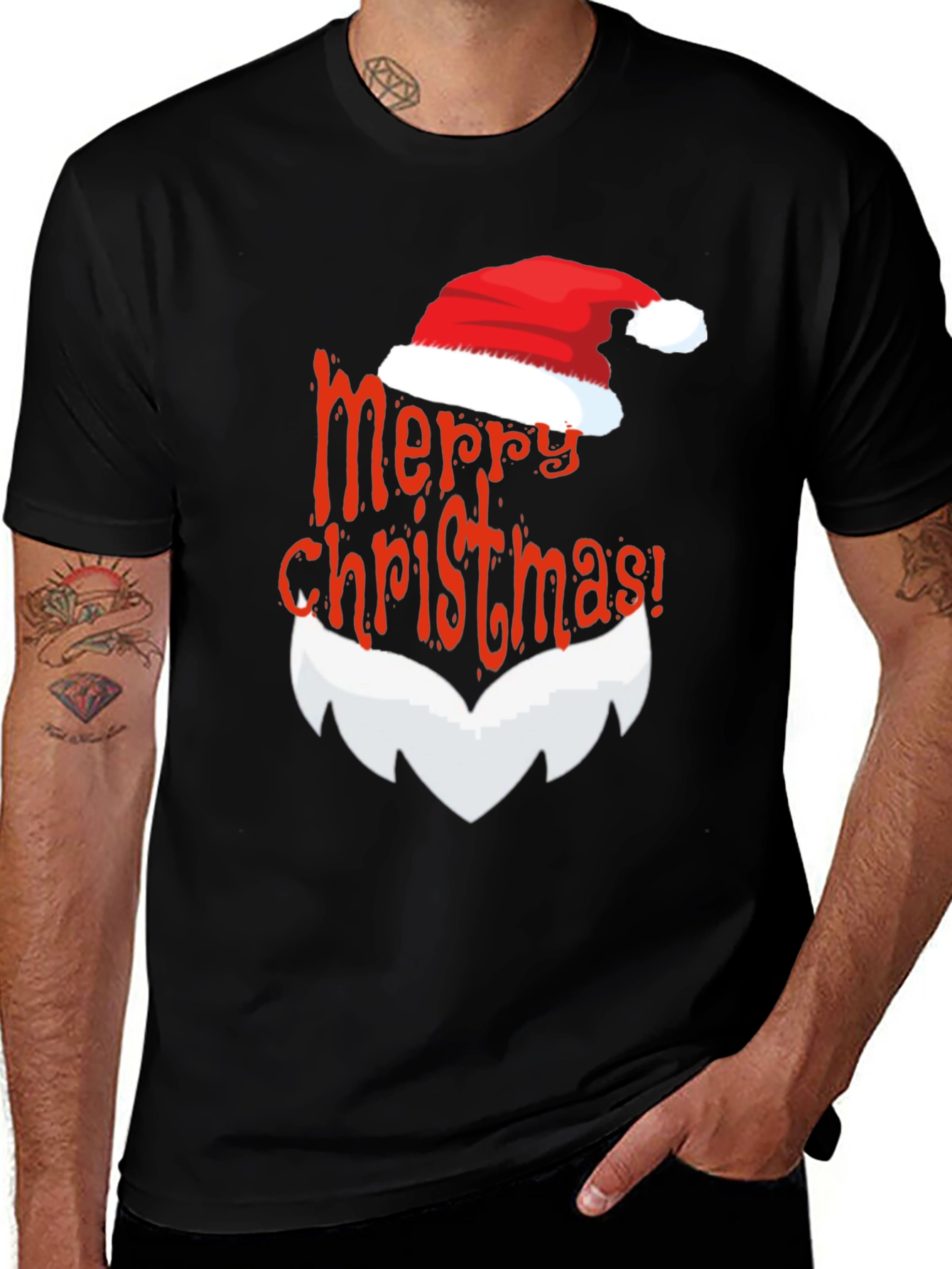 Festive Santa Claus Merry Christmas T-Shirt