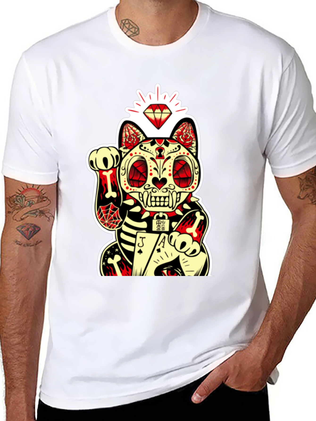 Lucky Cat Dia de los Muertos Graphic Tee