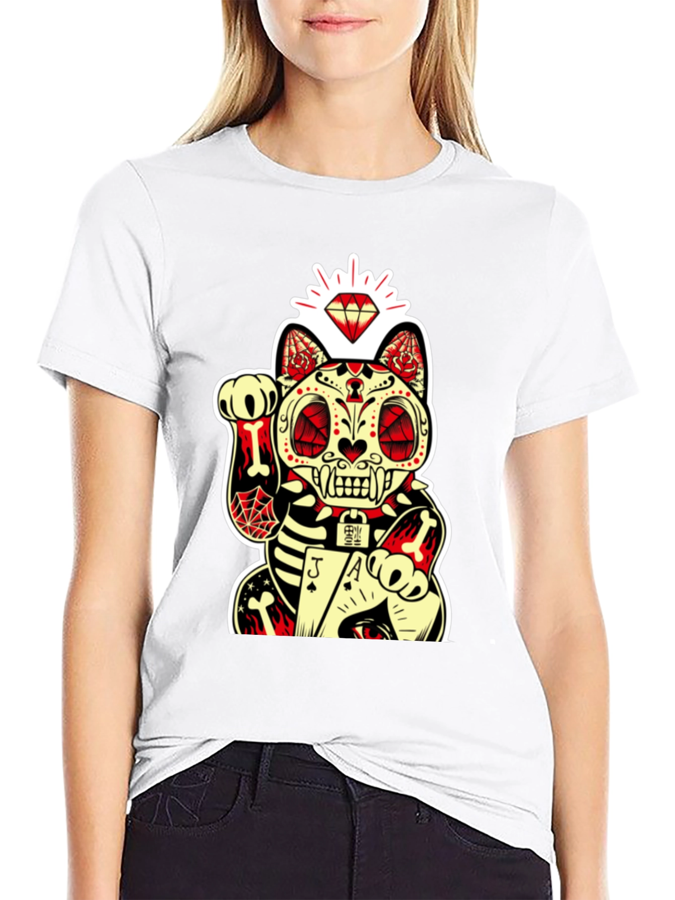 Lucky Cat Dia de los Muertos Graphic Tee