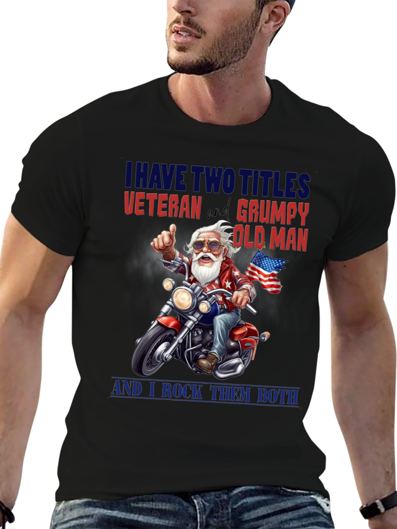 Veteran Grumpy Old Man Motorcycle T-Shirt