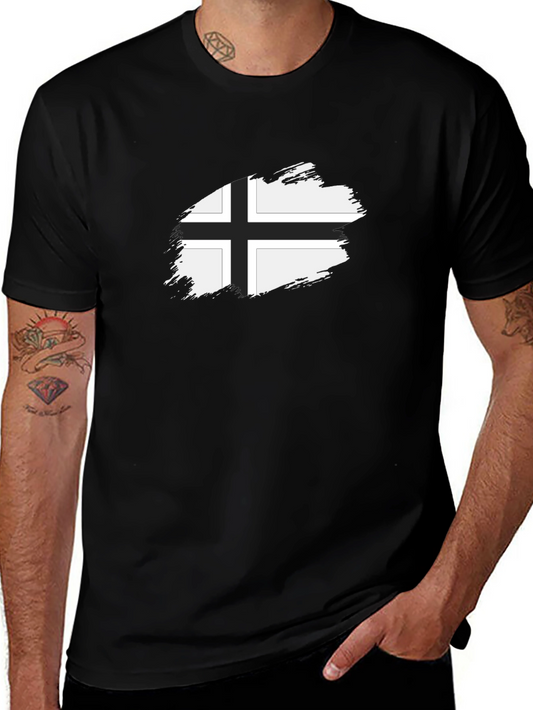 Nordic Cross Graphic Tee - Black Casual Shirt