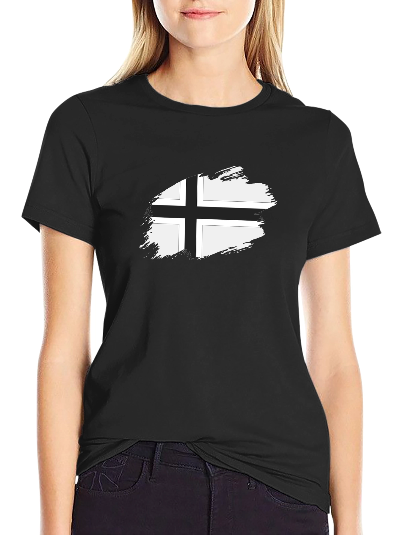 Nordic Cross Graphic Tee - Black Casual Shirt