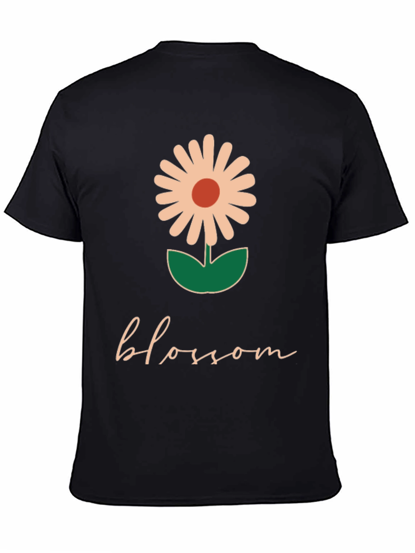 Blossom Graphic Tee - Black Casual T-Shirt