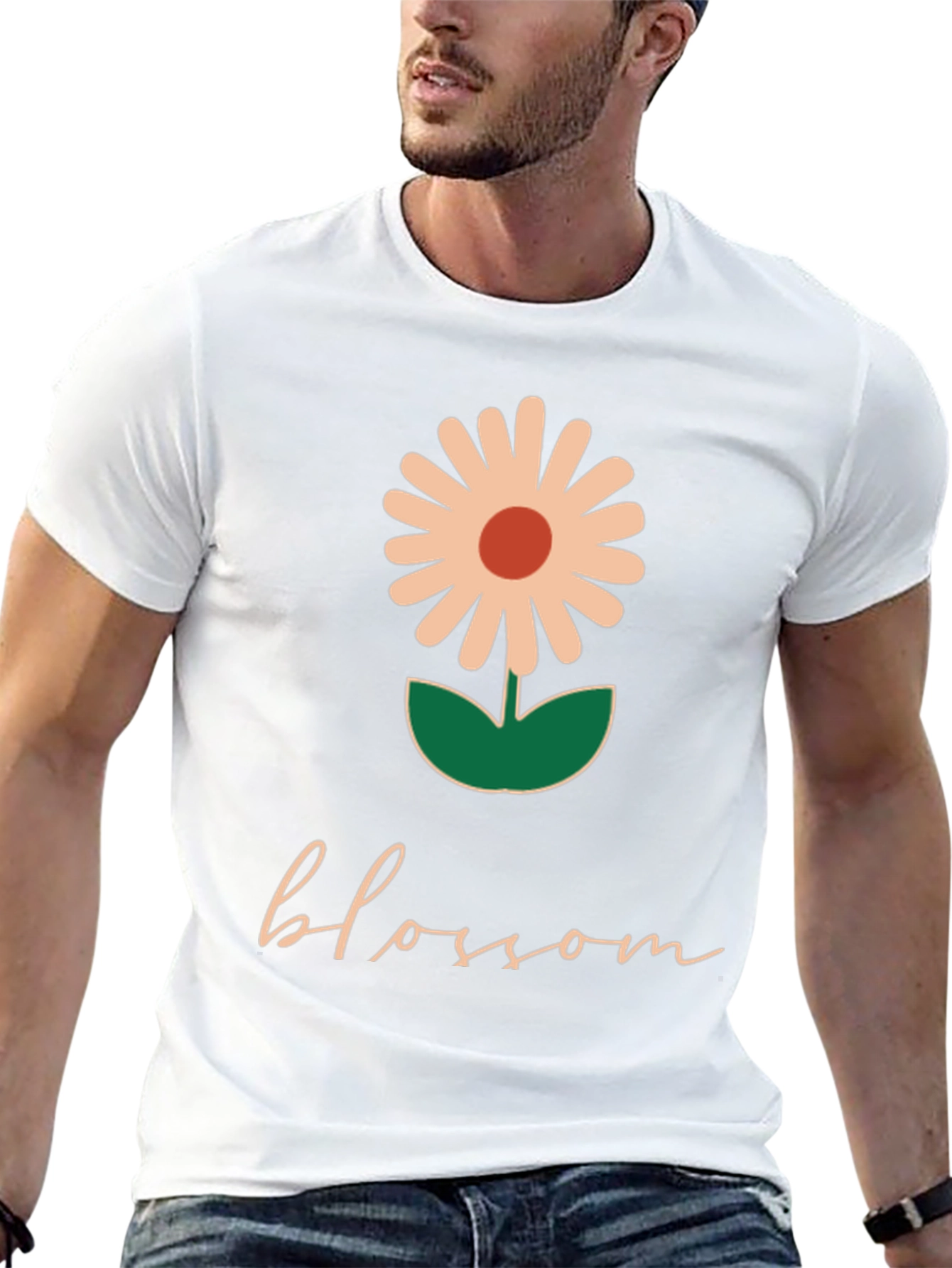 Blossom Graphic Tee - Black Casual T-Shirt