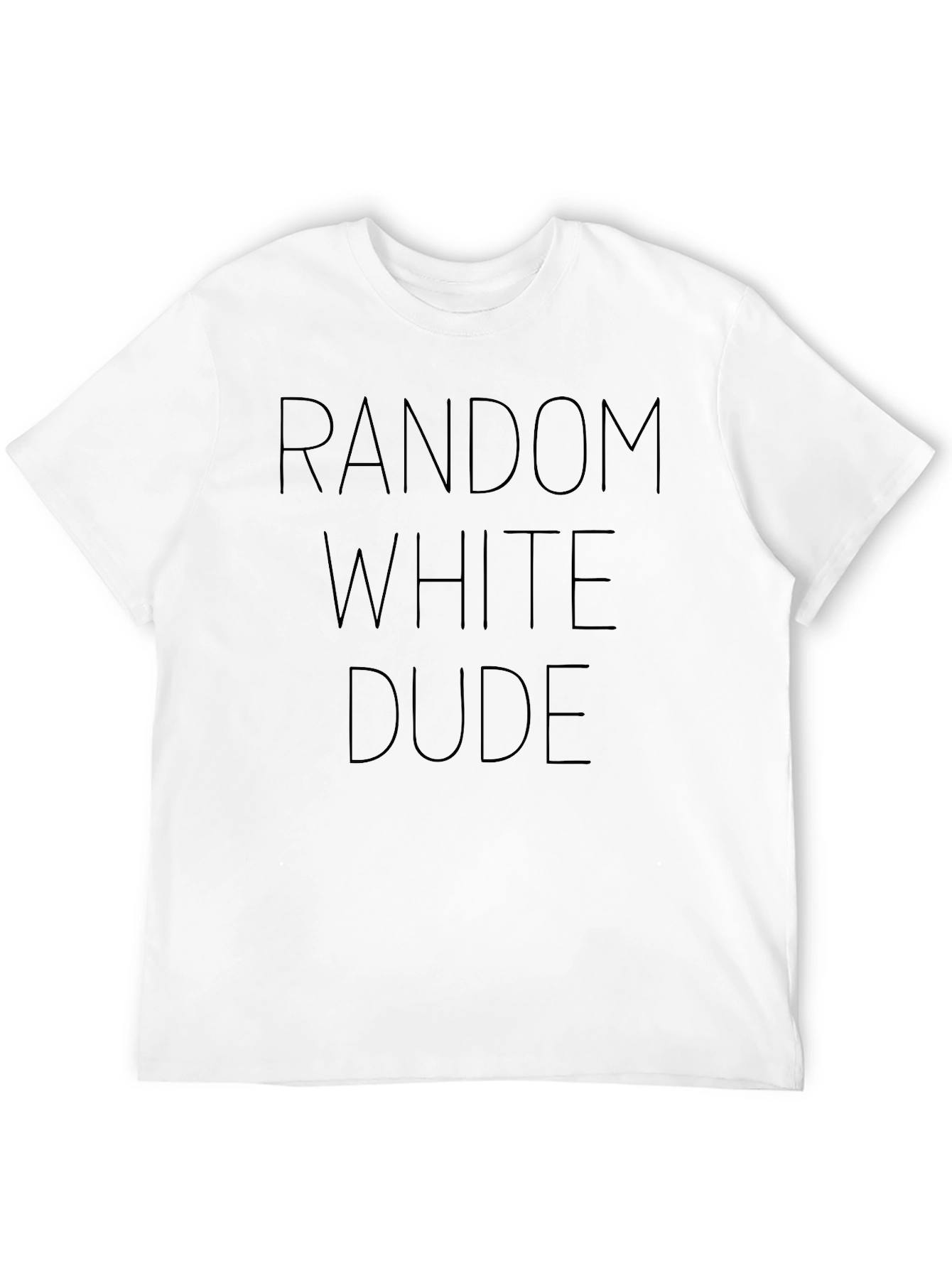 Random White Dude Black T-Shirt Novelty Funny Casual