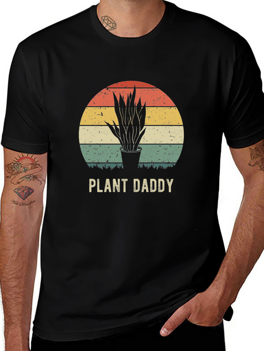 Plant Daddy Graphic Tee - Retro Sunset Design