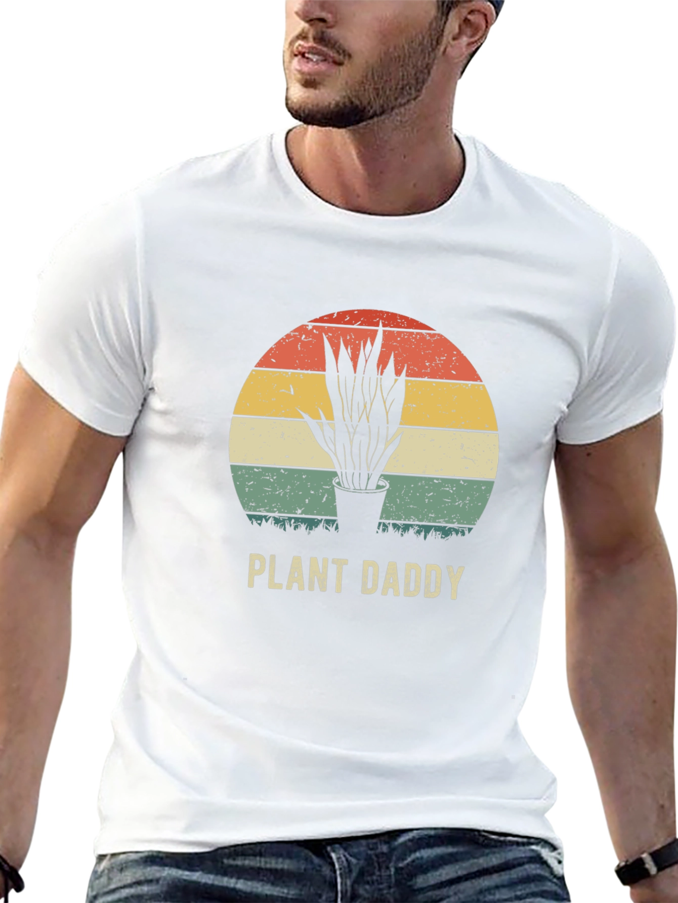 Plant Daddy Graphic Tee - Retro Sunset Design