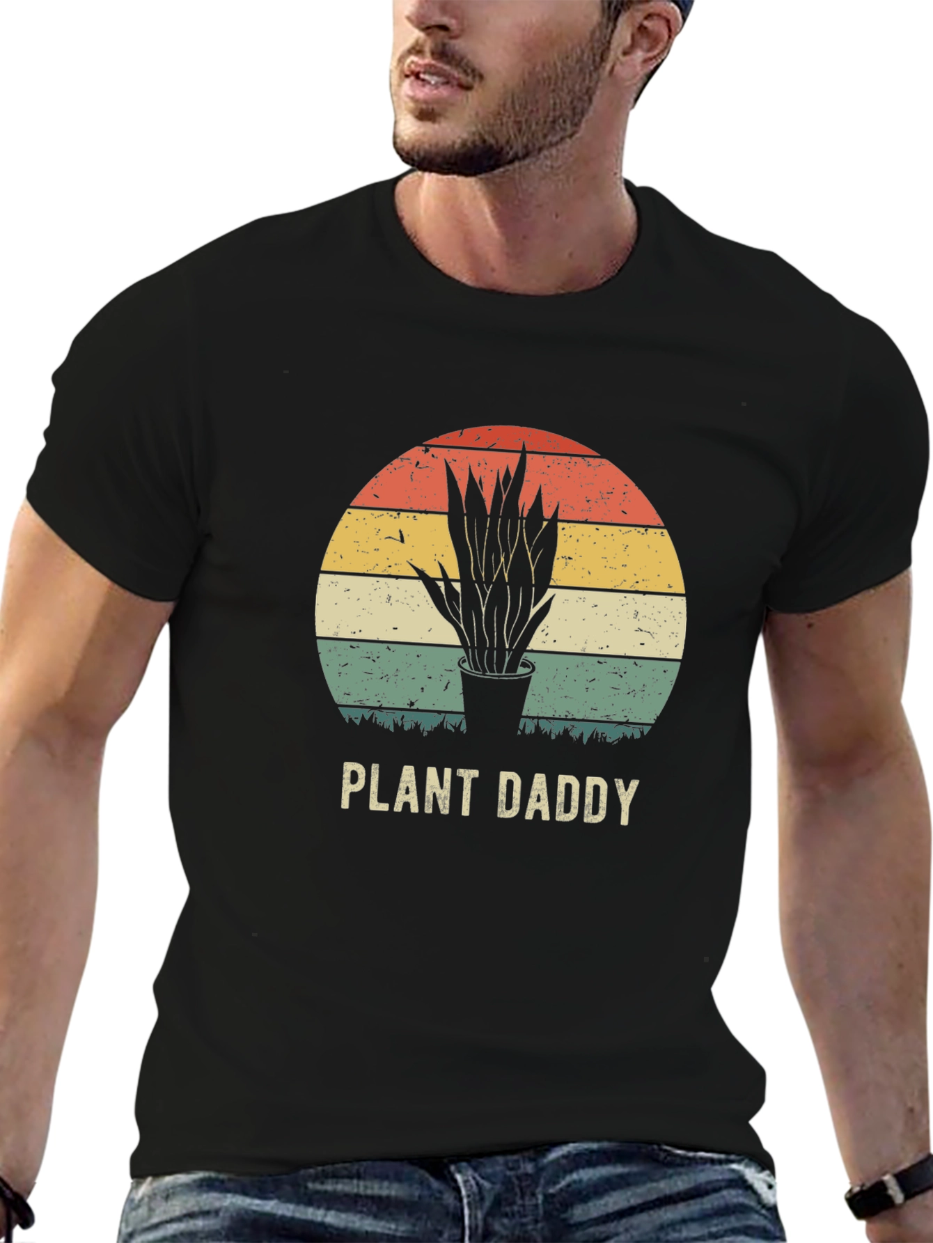 Plant Daddy Graphic Tee - Retro Sunset Design