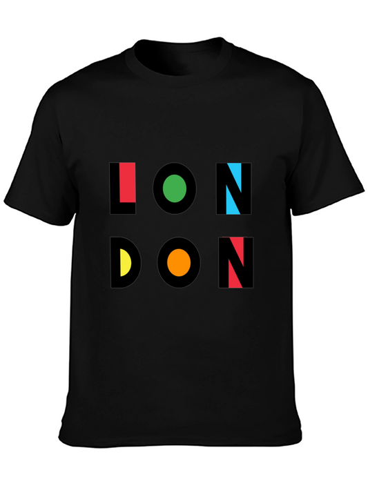 London Graphic Print Mens Black T-Shirt