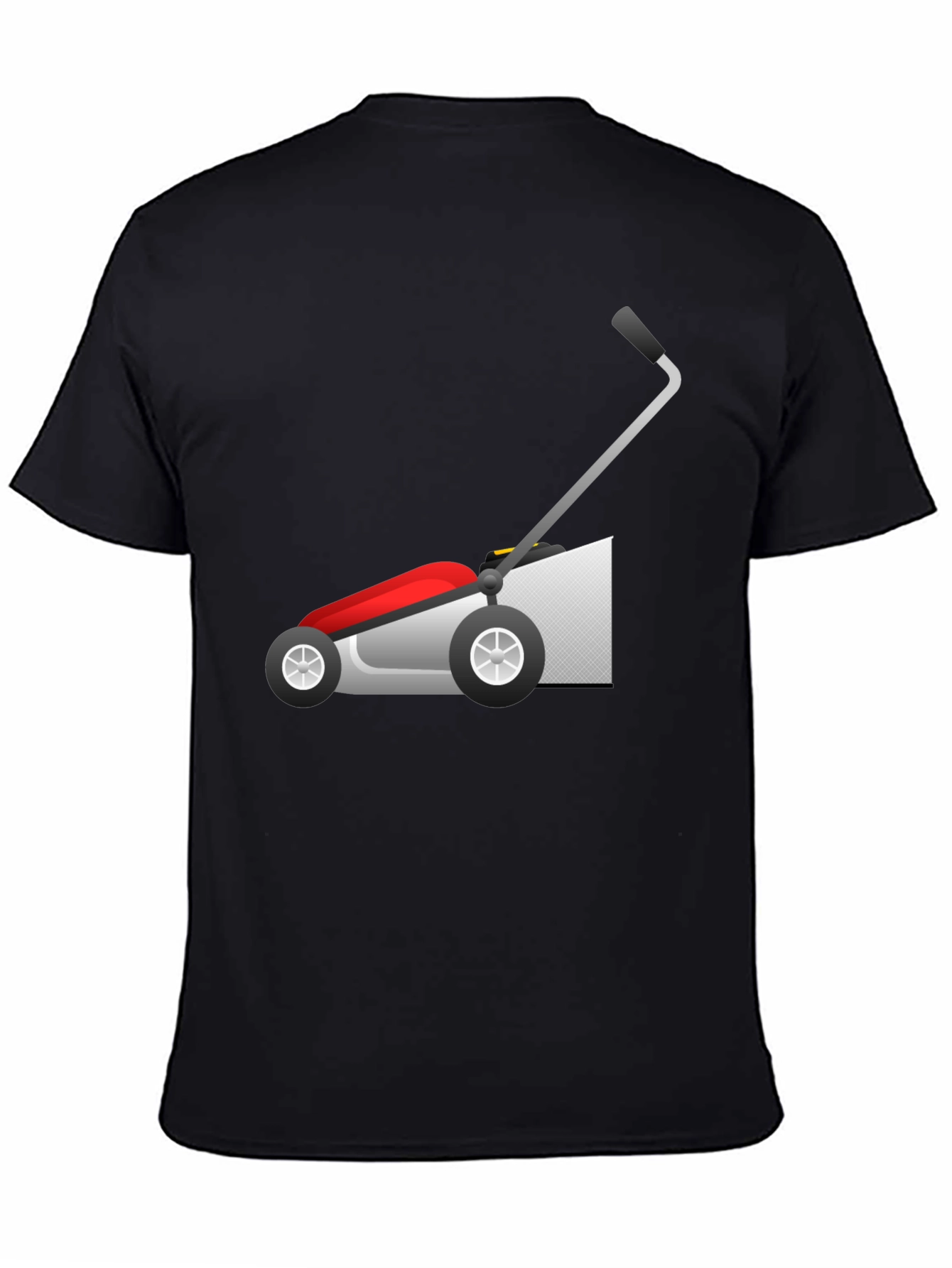 Lawn Mower Graphic Tee - Black Cotton Blend Shirt