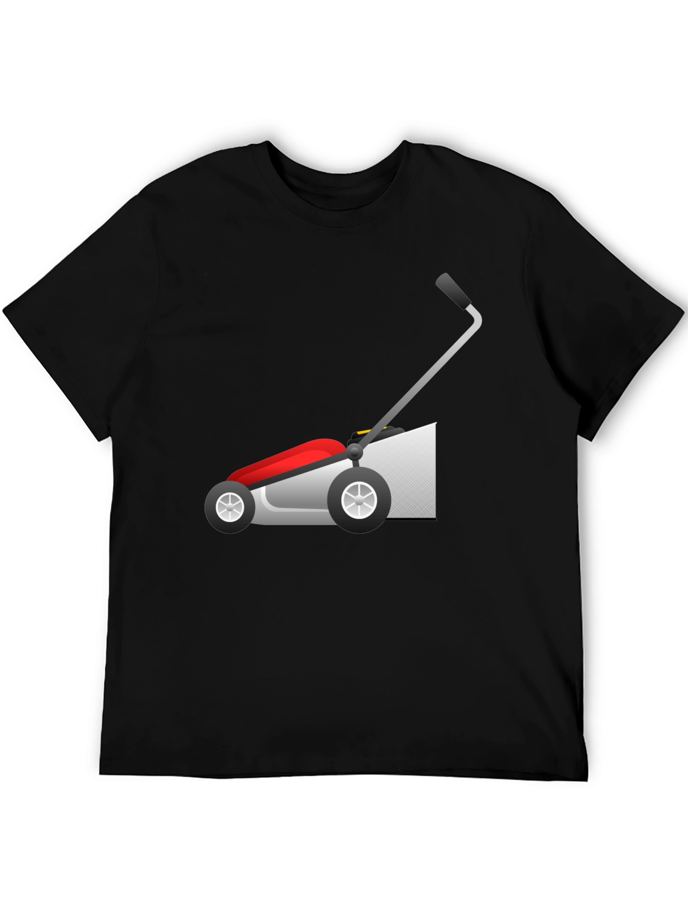 Lawn Mower Graphic Tee - Black Cotton Blend Shirt