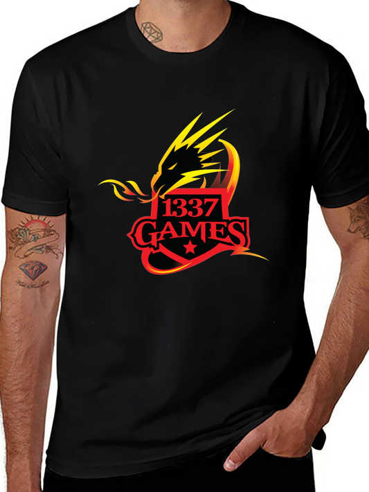 1337 Games Dragon T-Shirt - Black Graphic Tee