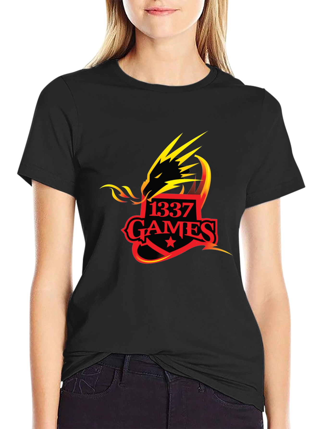 1337 Games Dragon T-Shirt - Black Graphic Tee