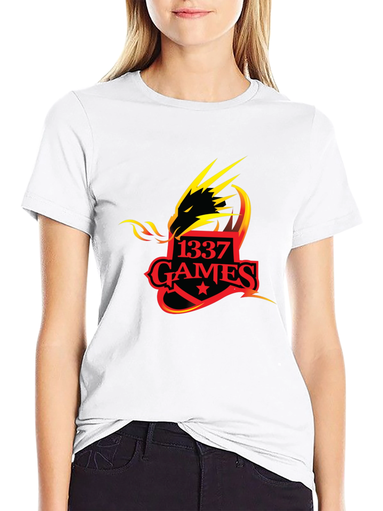 1337 Games Dragon T-Shirt - Black Graphic Tee