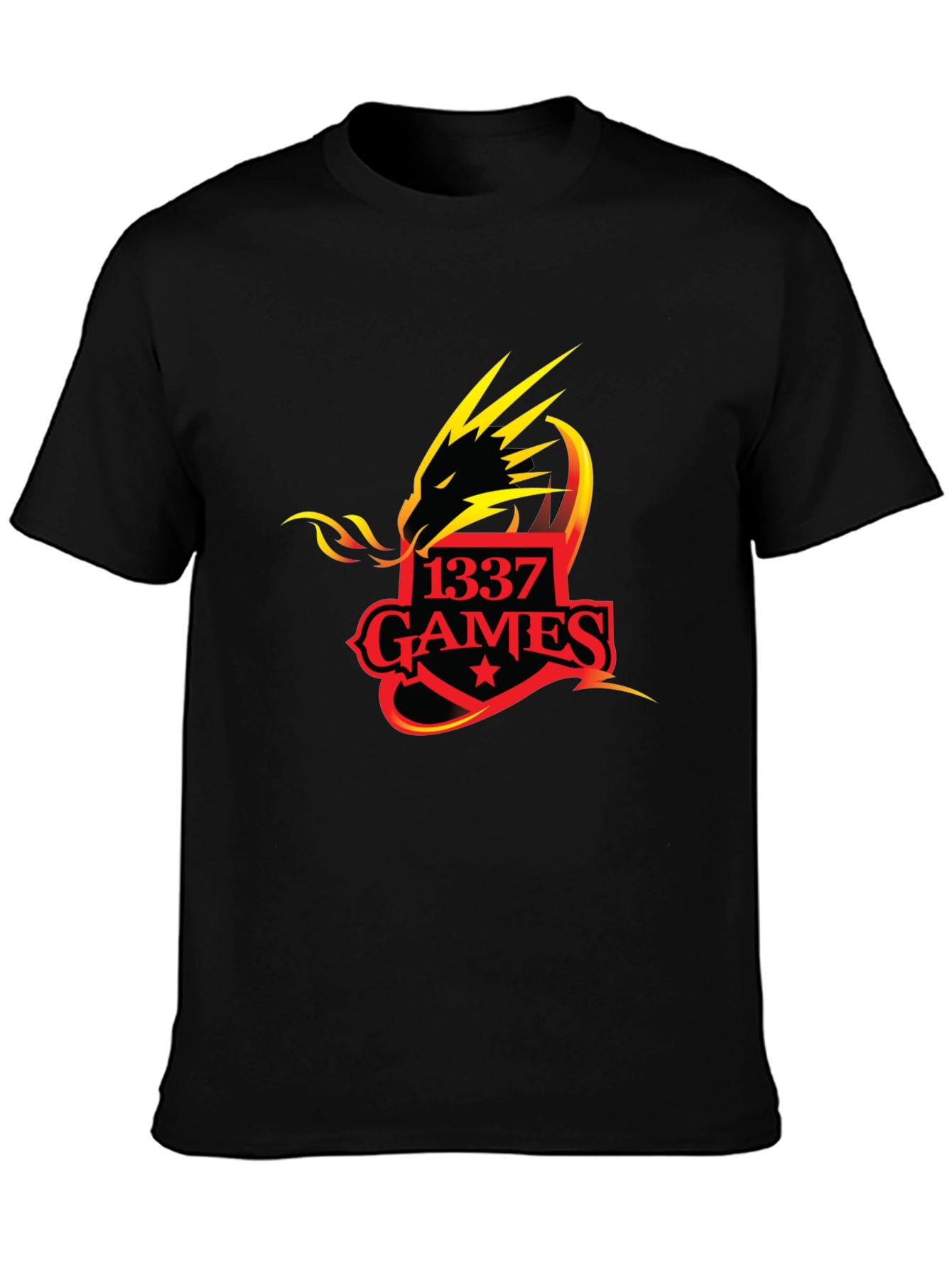 1337 Games Dragon T-Shirt - Black Graphic Tee