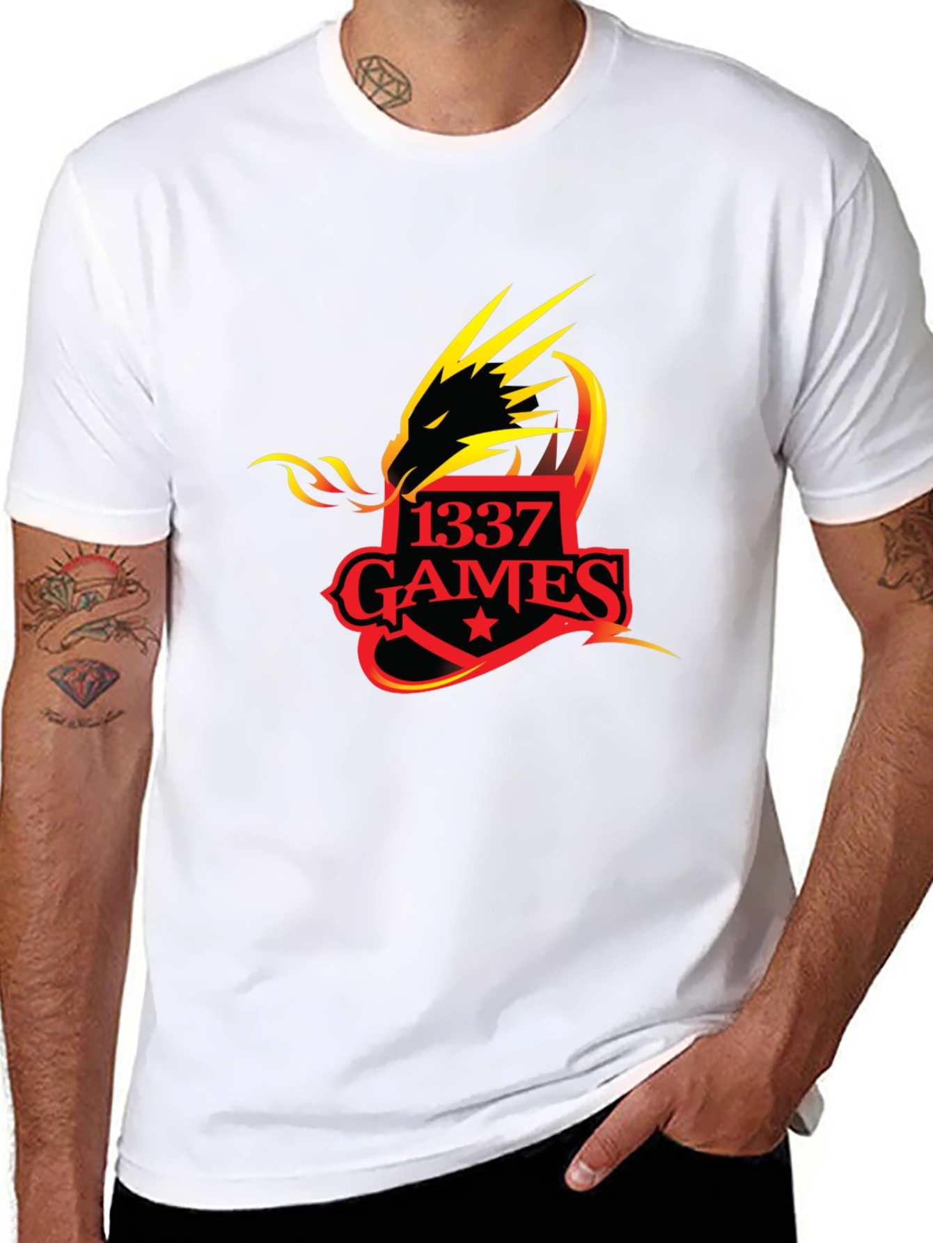 1337 Games Dragon T-Shirt - Black Graphic Tee