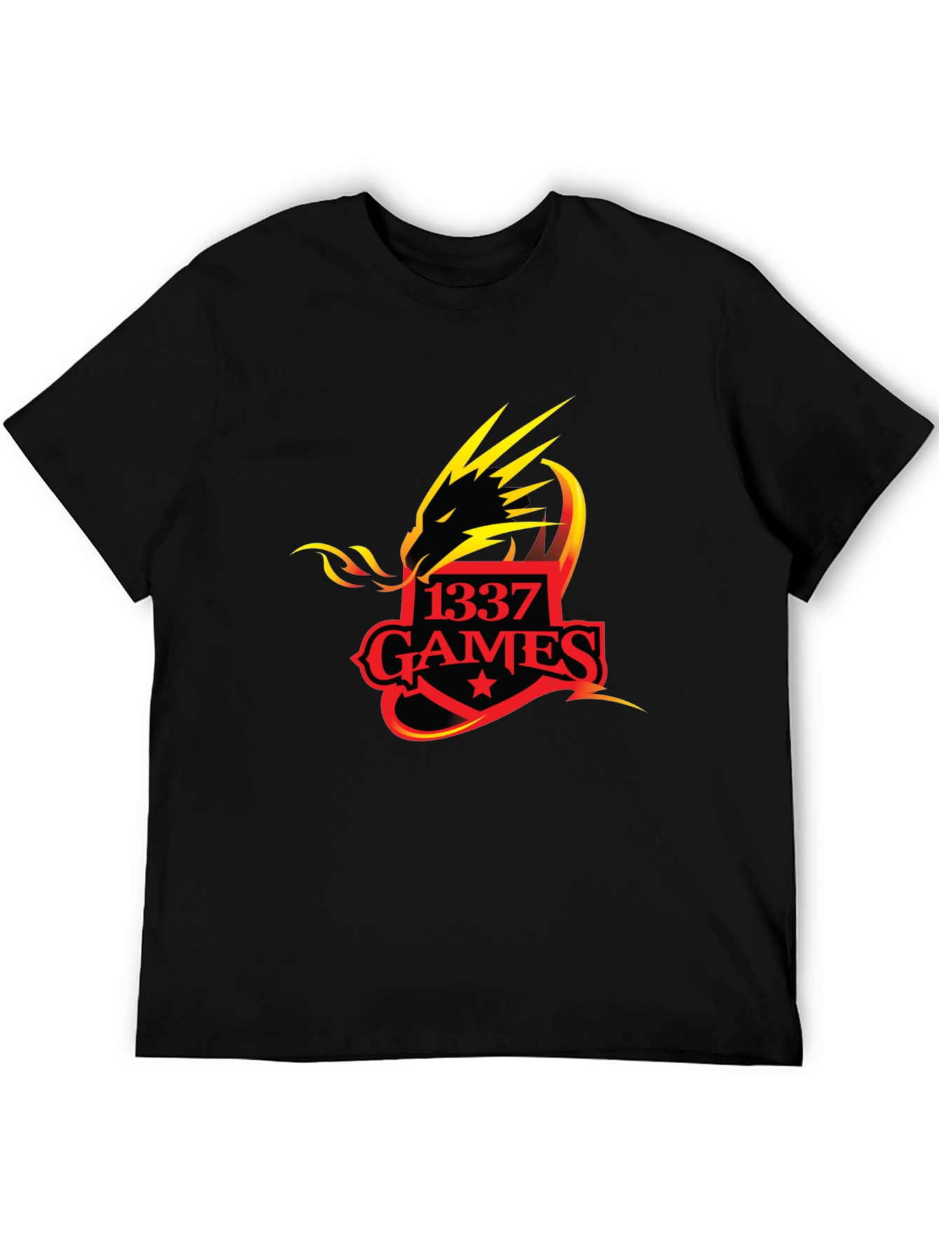 1337 Games Dragon T-Shirt - Black Graphic Tee