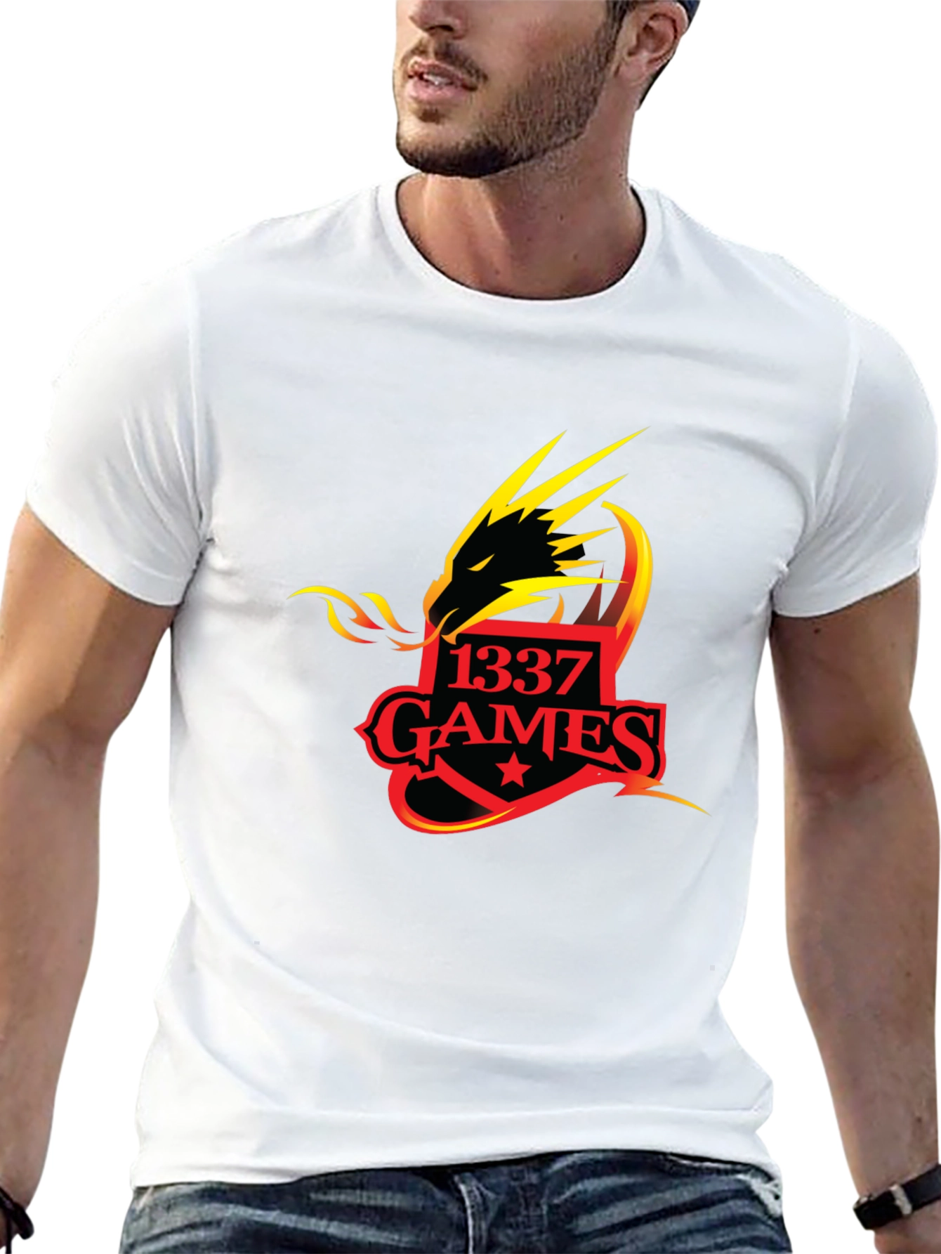 1337 Games Dragon T-Shirt - Black Graphic Tee