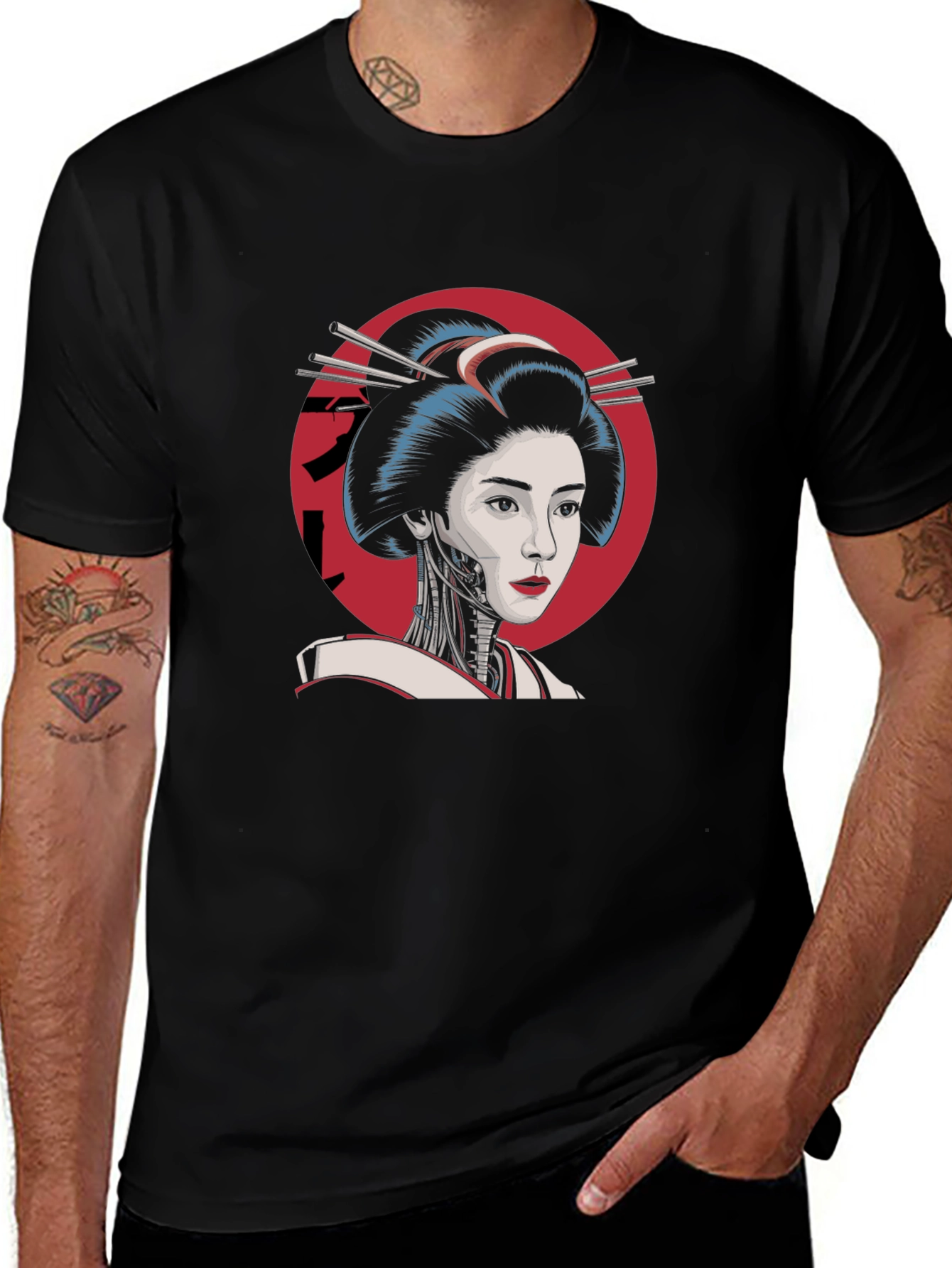 Geisha Robot T-Shirt - Cool Cyberpunk Design