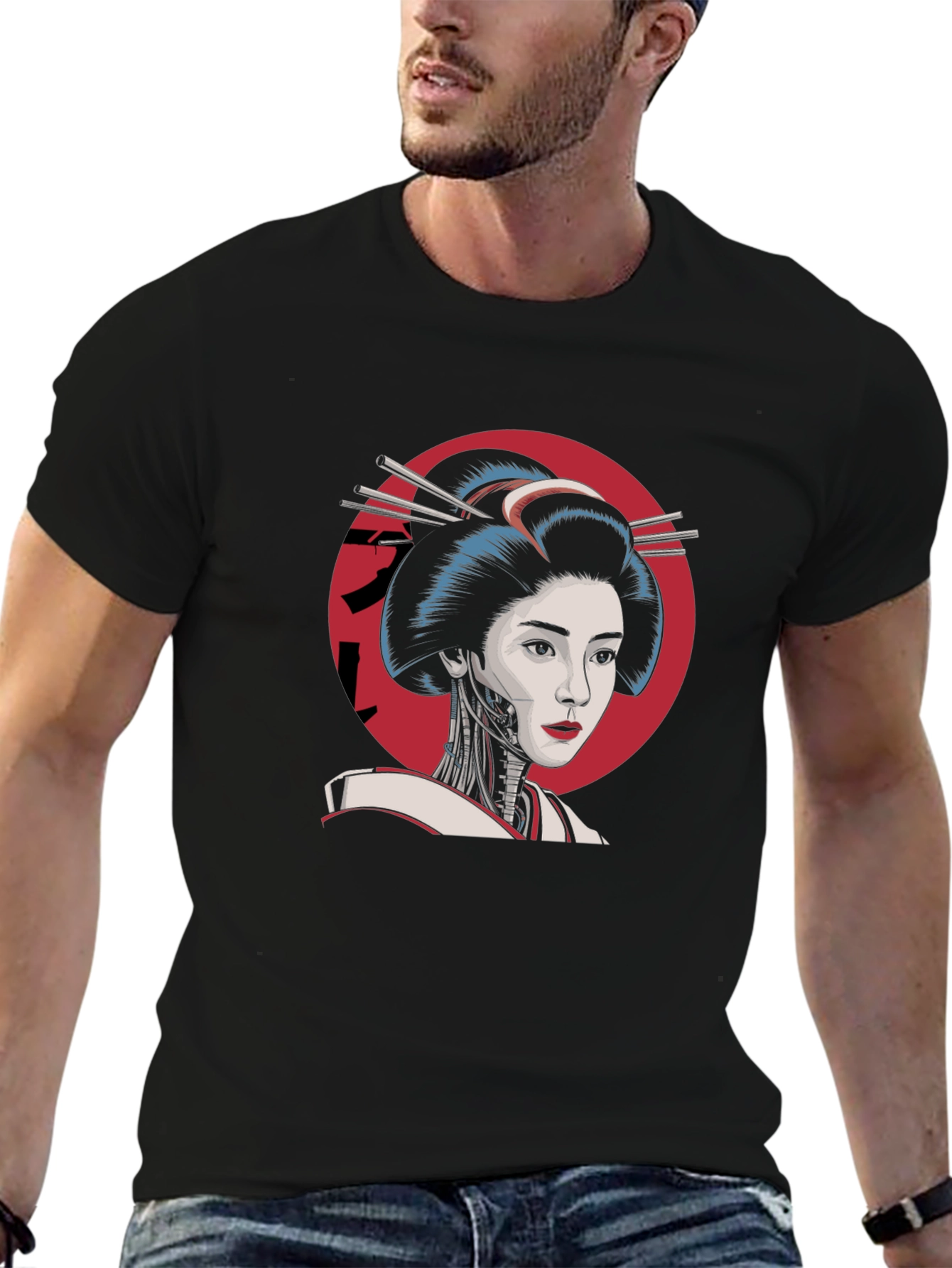 Geisha Robot T-Shirt - Cool Cyberpunk Design