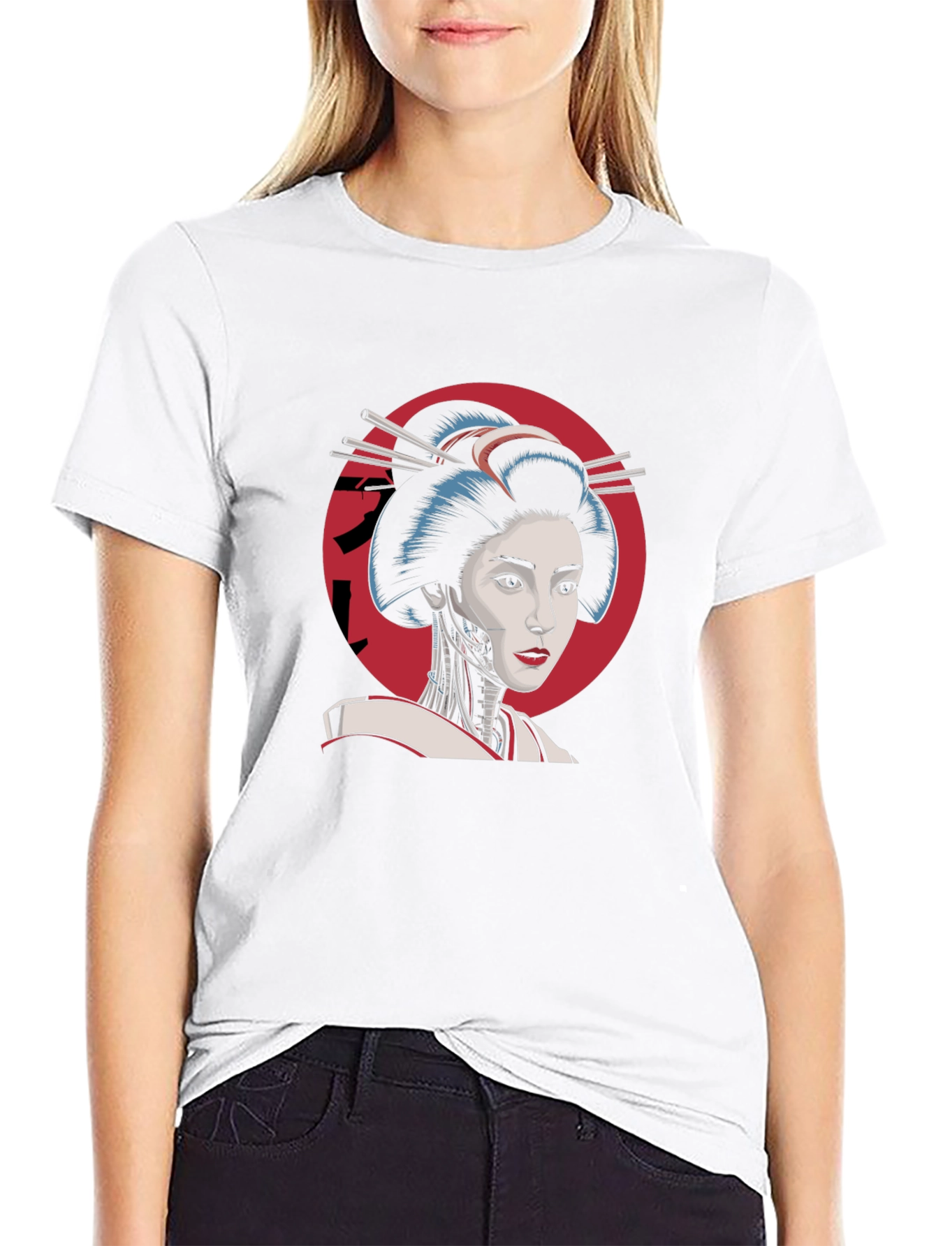 Geisha Robot T-Shirt - Cool Cyberpunk Design