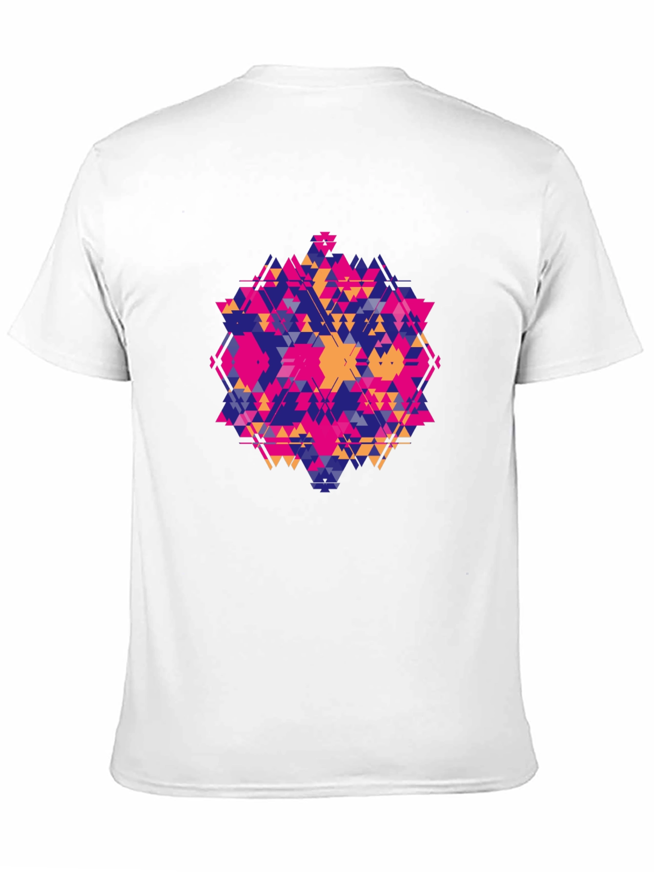 Geometric Triangle Pattern Black T-Shirt