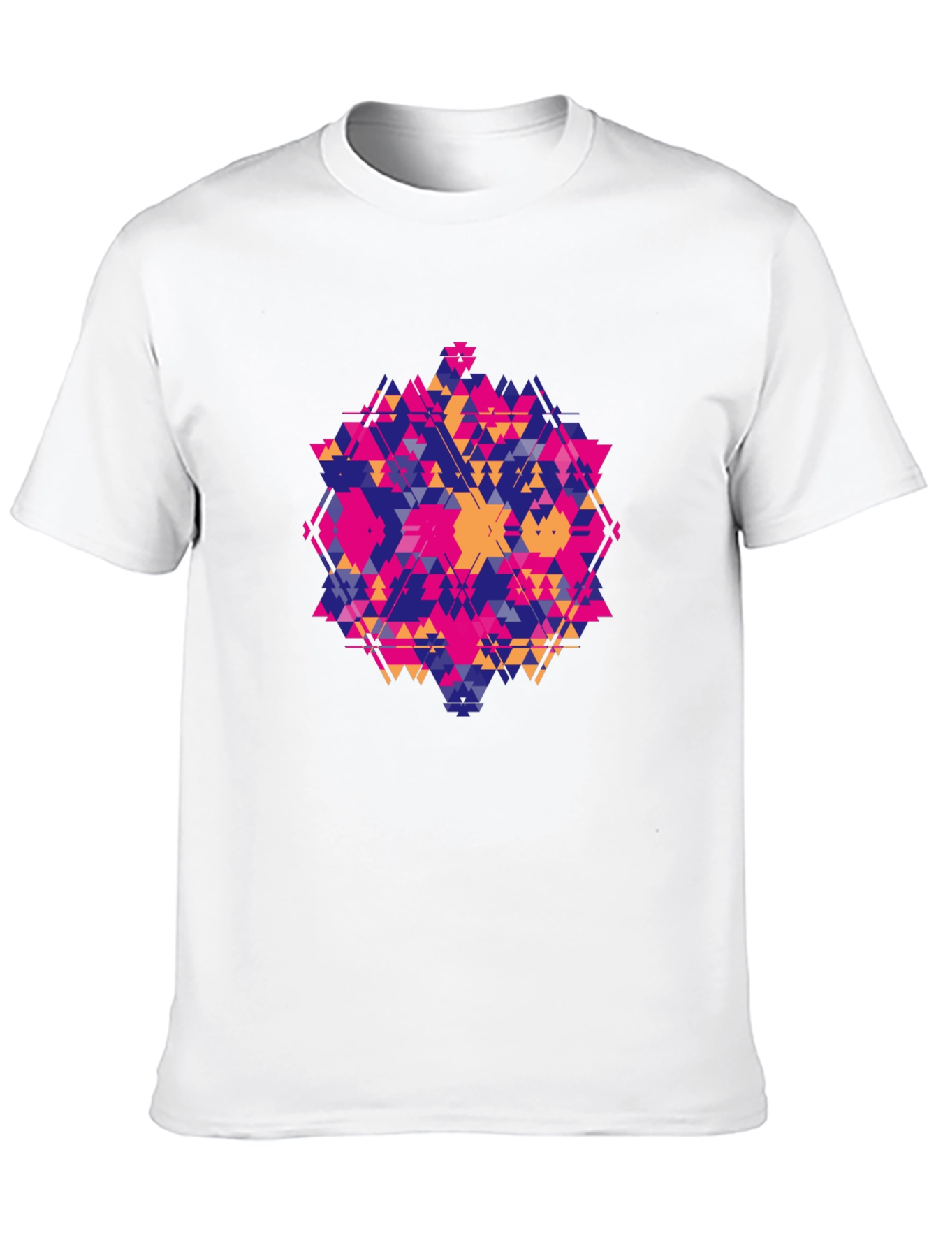 Geometric Triangle Pattern Black T-Shirt