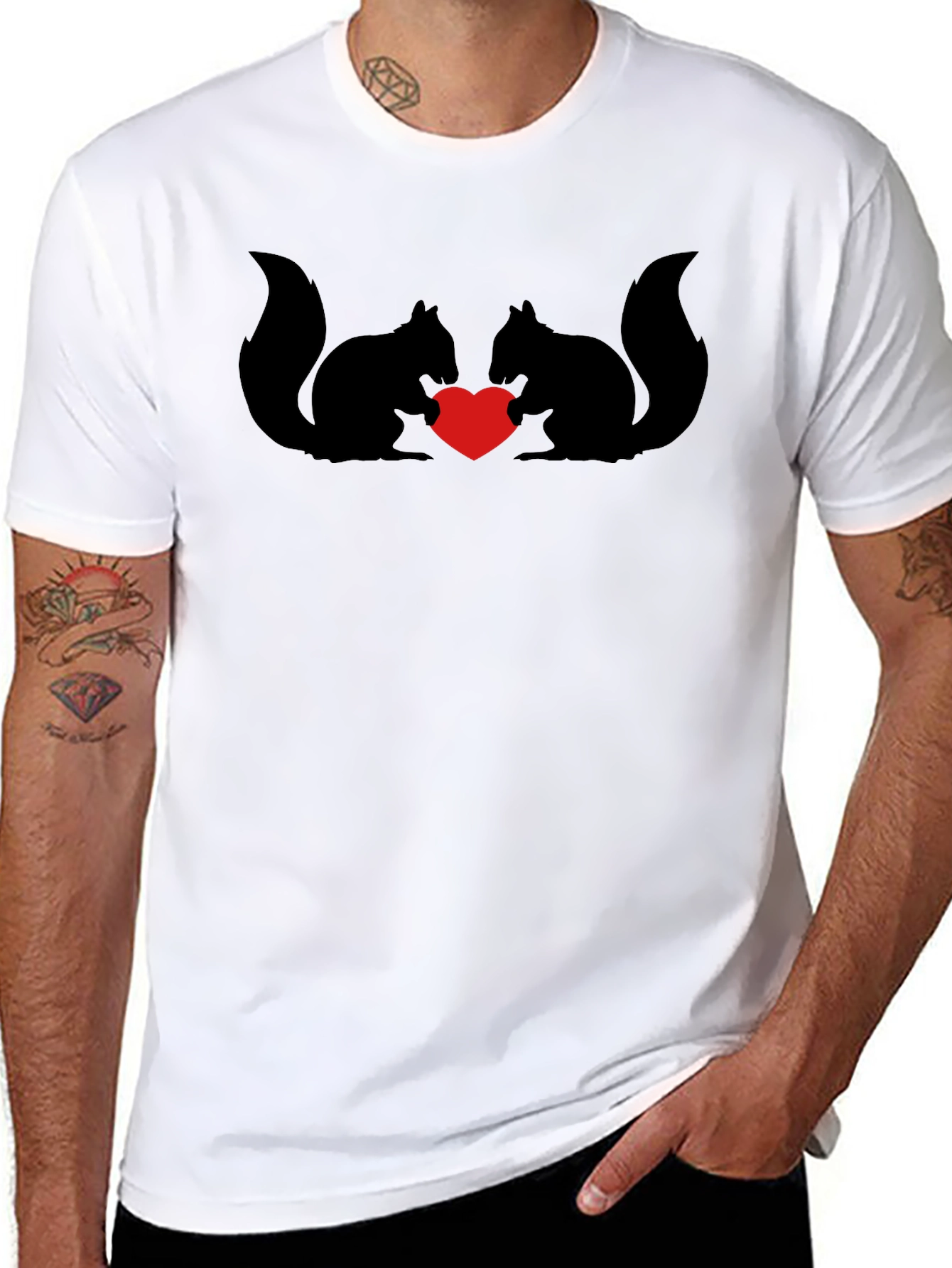 Squirrel Love T-Shirt - Cute Heart Design