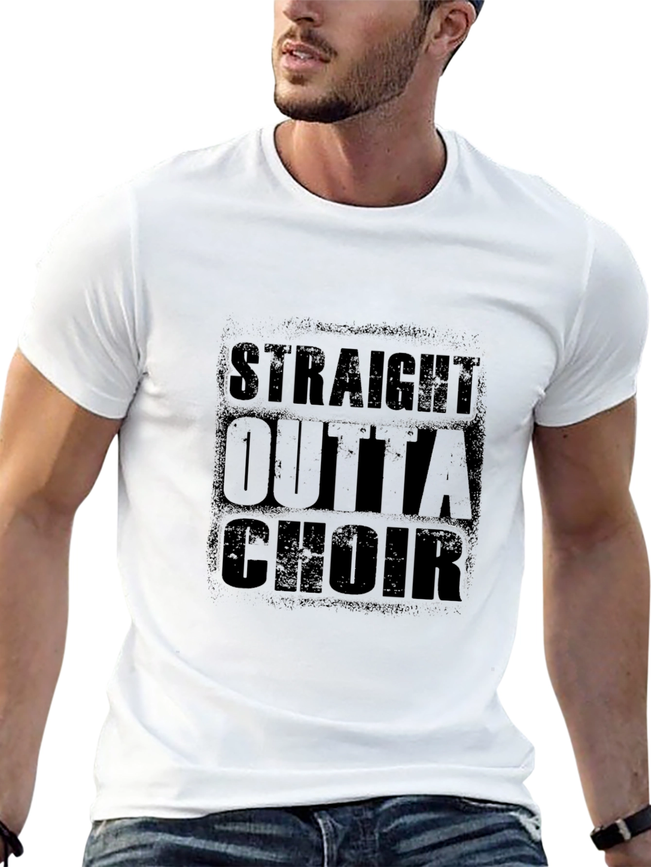 Straight Outta Choir Black Graphic Tee