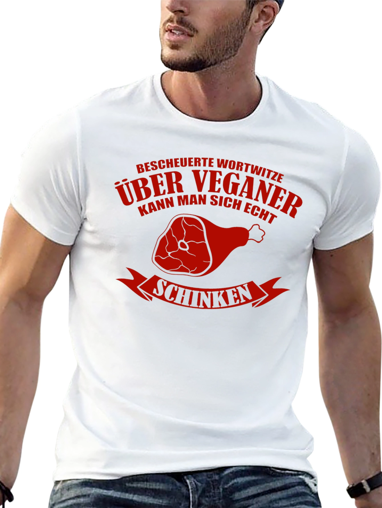 Vegan Humor T-Shirt - Schinken Design