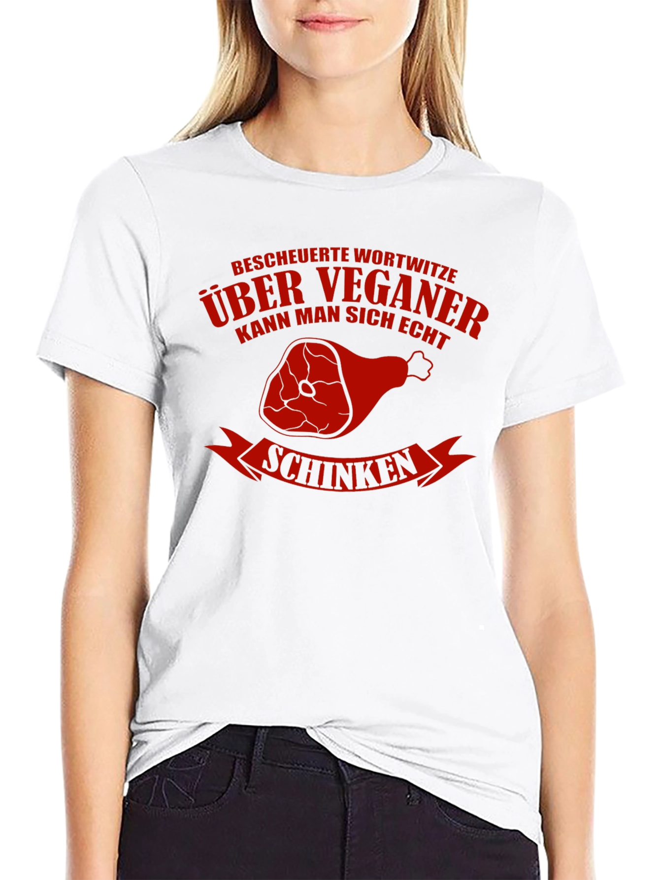 Vegan Humor T-Shirt - Schinken Design