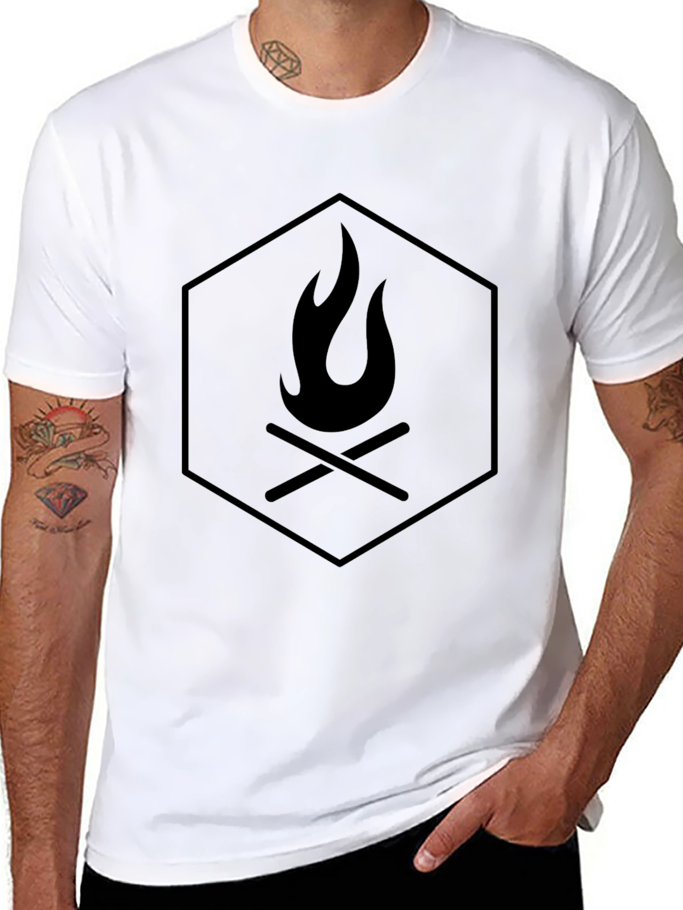 Campfire Hexagon Graphic Tee - Black