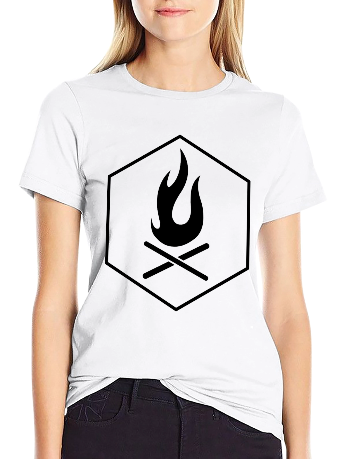 Campfire Hexagon Graphic Tee - Black