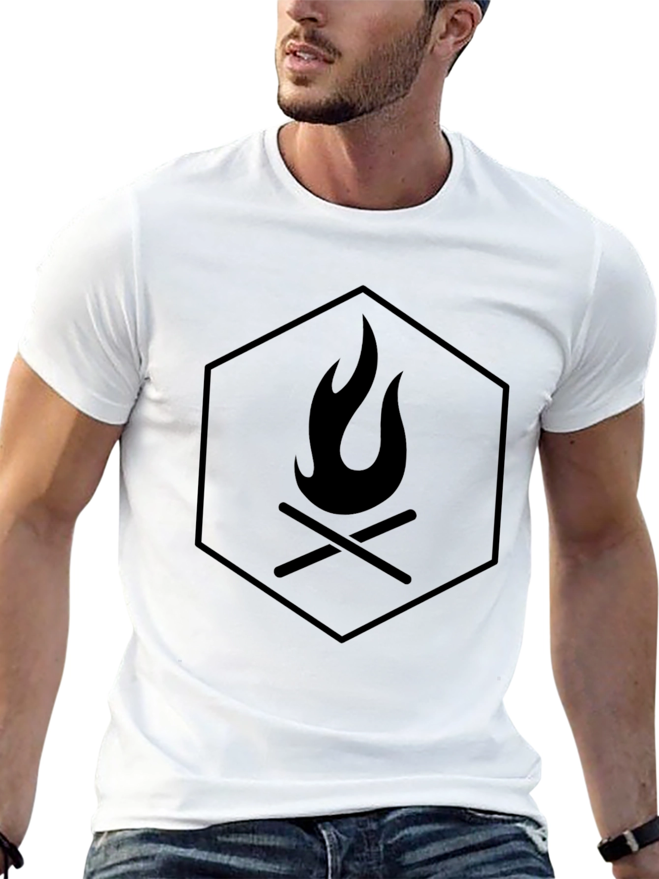 Campfire Hexagon Graphic Tee - Black